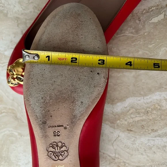 Alexander McQueen gold skull, red / Orange ballerina flat shoes 36 used